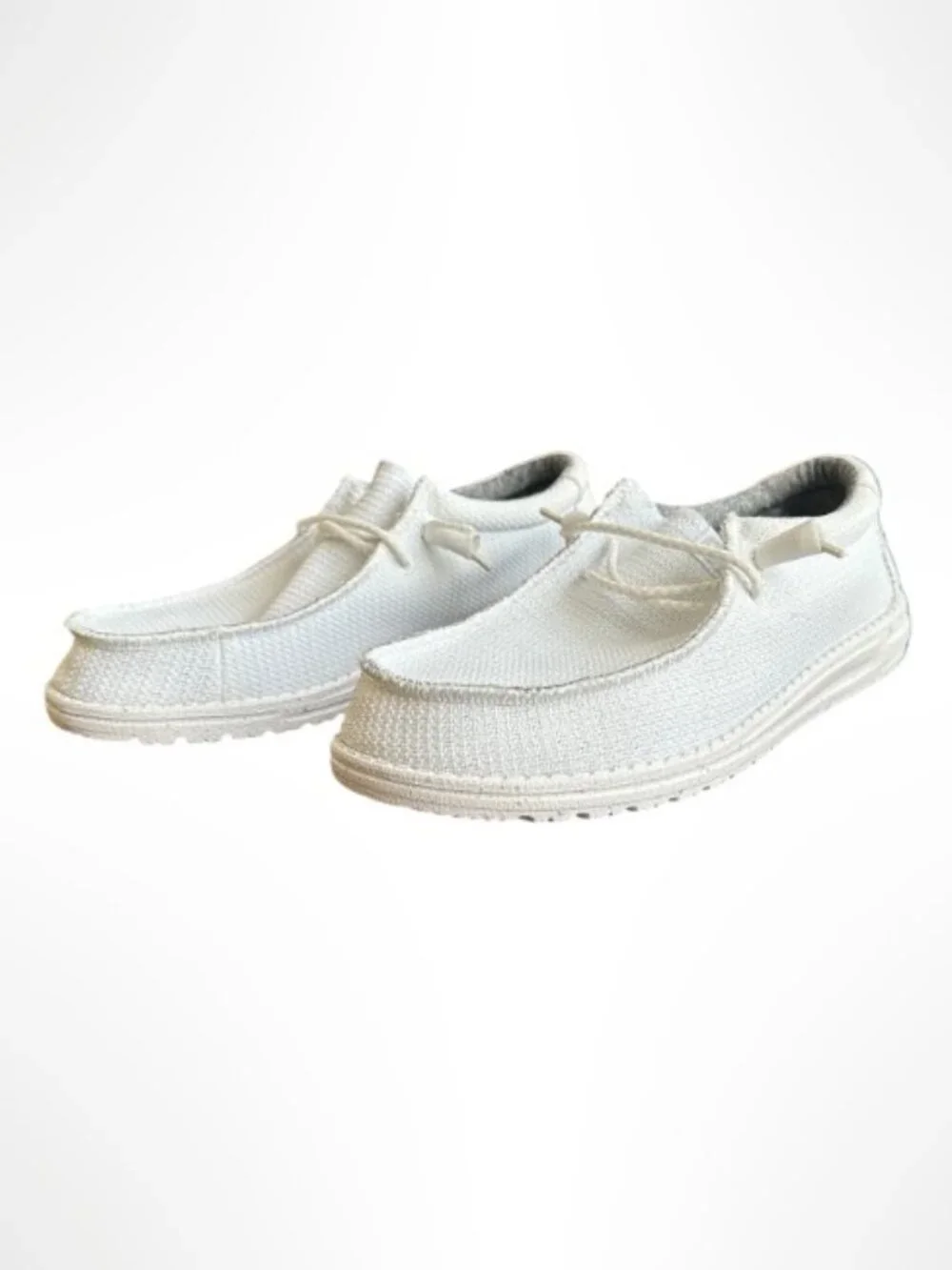 HEY DUDE Wally White Mesh Slip On Loafers 12 Like New